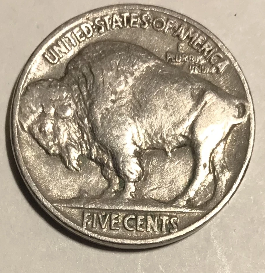 1937 Philadelphia Buffalo nickel obverse showing DDO-001 doubled die doubling on date and LIBERTY under magnification